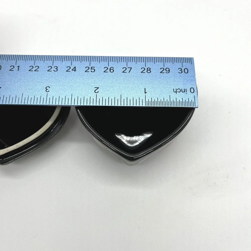 Otagiri Tavistock Floral Garden Heart Trinket Box Black Pink Roses Hinged Lid‎